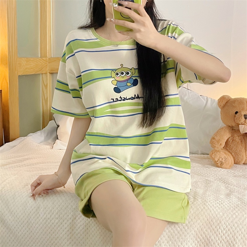 Bộ Đồ Ngủ Ba Mảnh In Hình Người Ngoài Hành Tinh Hoạt Hình Dễ Thương Phong Cách Hàn Quốc Thời Trang Mùa Thu Dành Cho Bạn