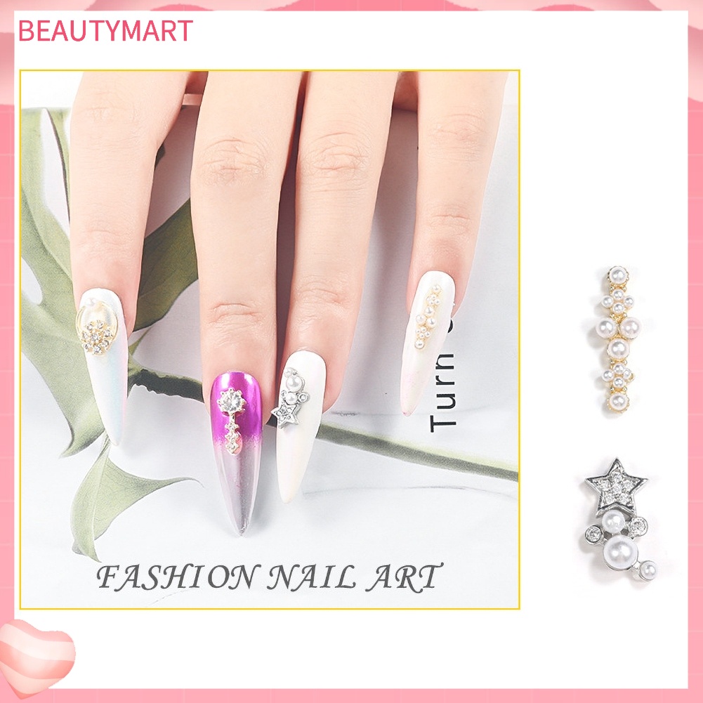 Set 2 Phụ Kiện Trang Trí Móng Tay Đính Đá Zircon Sang Trọng