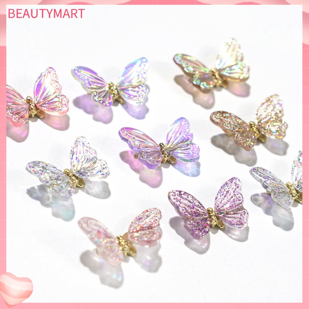 Set 3 Phụ Kiện Trang Trí Móng Tay Hình Bướm Chống Nước Tiện Dụng