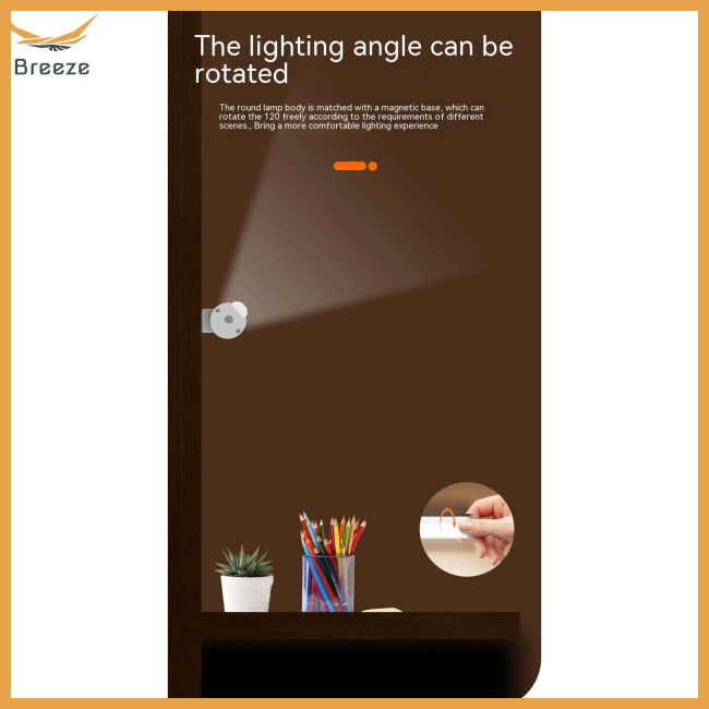 Đèn Pin Led Không Dây 3 Cấp Độ Có Thể Điều Chỉnh Bảo Vệ Mắt Kèm Sạc Usb Tiện Dụng