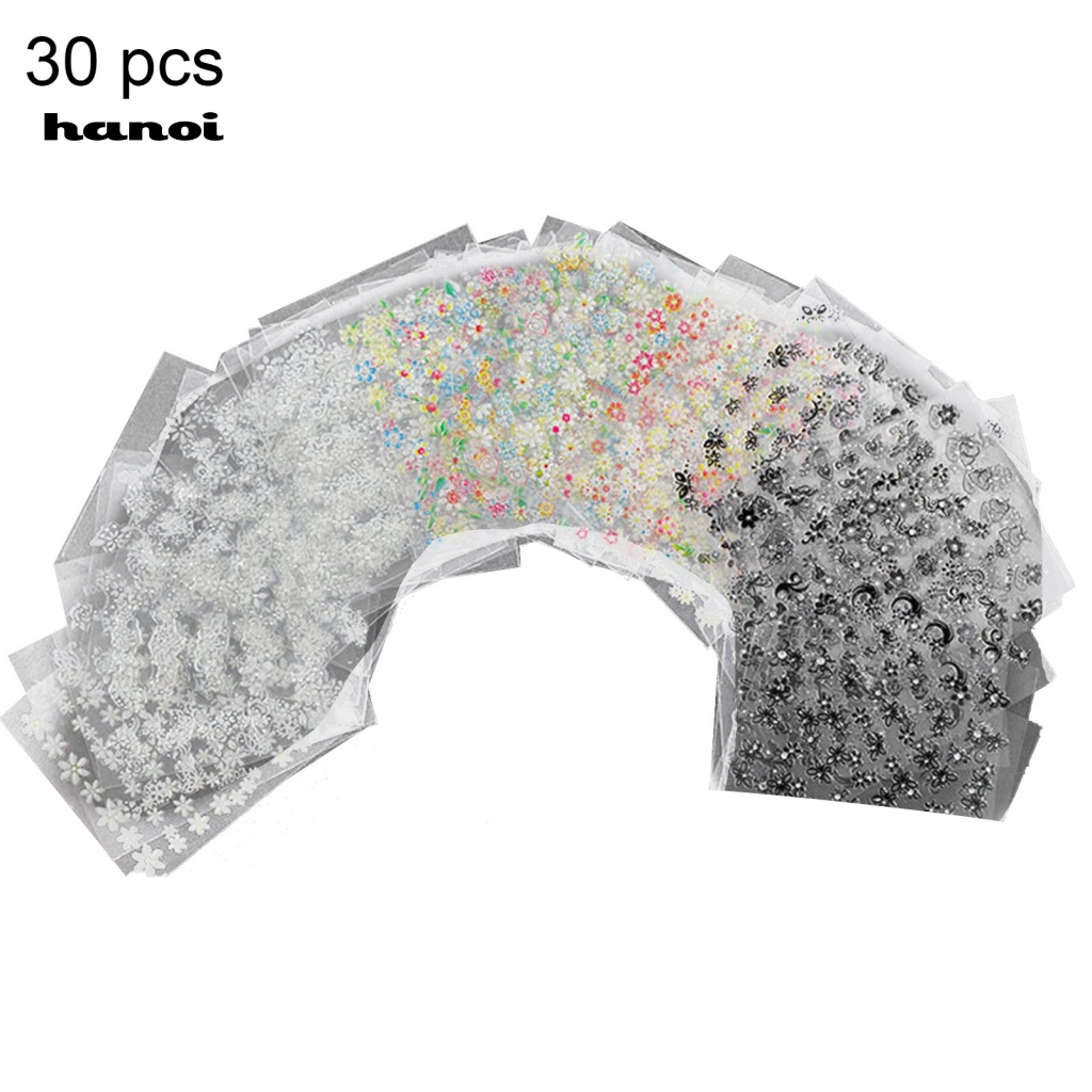 1 Bộ Miếng Dán Móng Tay Bằng Nhựa Siêu Mỏng In Họa Tiết Hoa Tinh Tế Thời Trang Cho Nữ