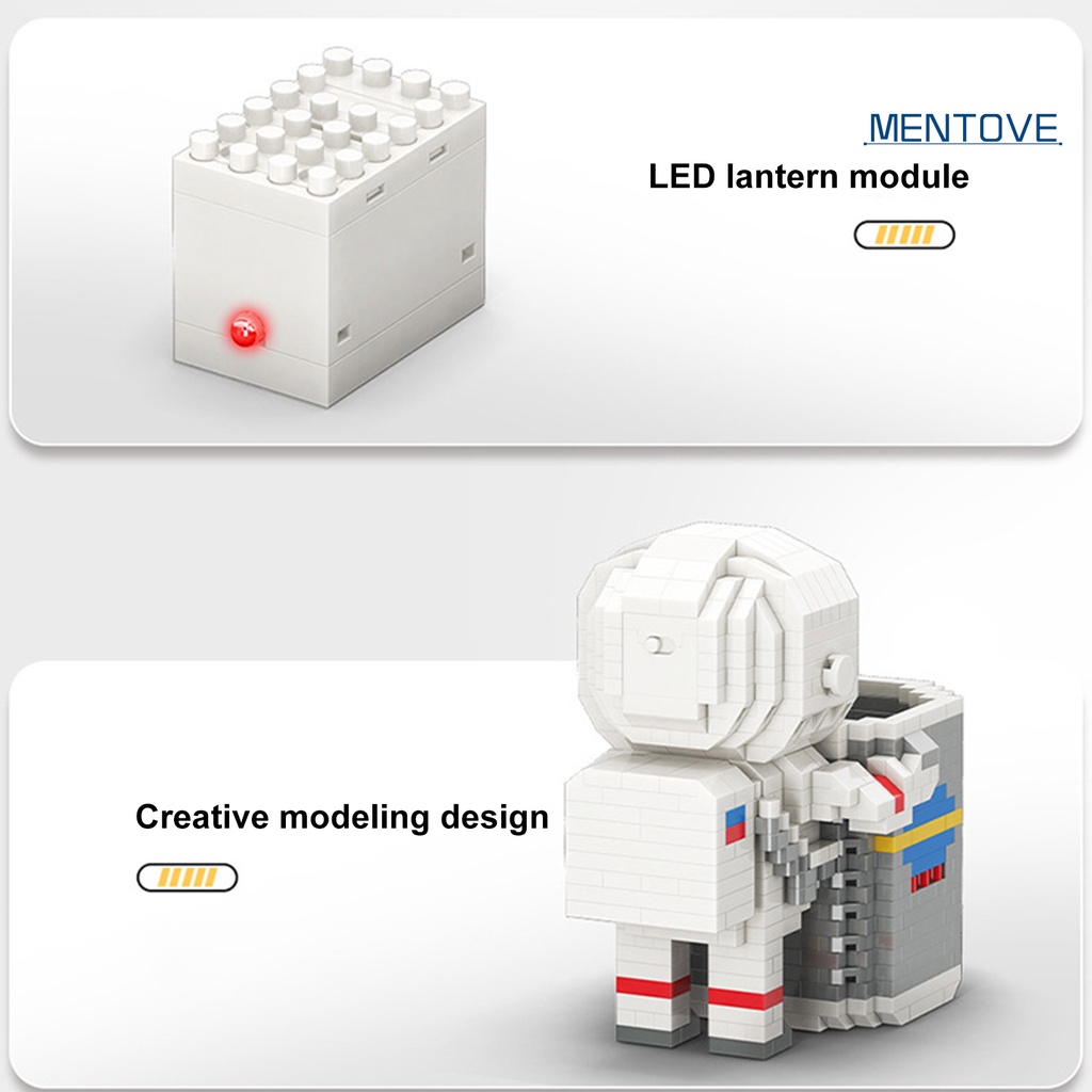 1 Bộ Đồ Chơi Lắp Ráp Phi Hành Gia Mini Màu Sắc Tươi Sáng Cho Bé