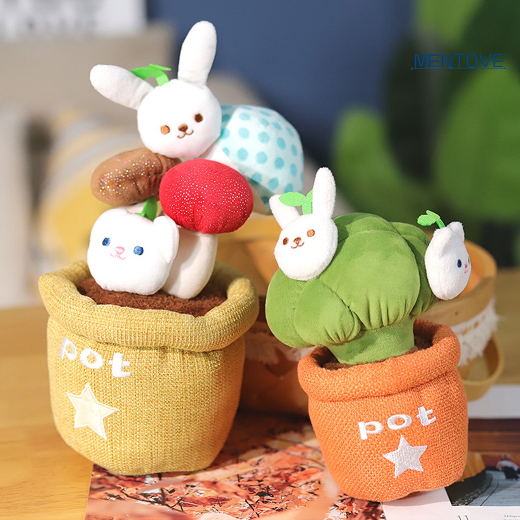 [MT] Búp Bê Nhồi Bông Hình Động Vật Hoạt Hình Siêu Mềm Độ Co Giãn Cao Chống Biến Dạng Chậu Cây Mọng Nước Trang Trí