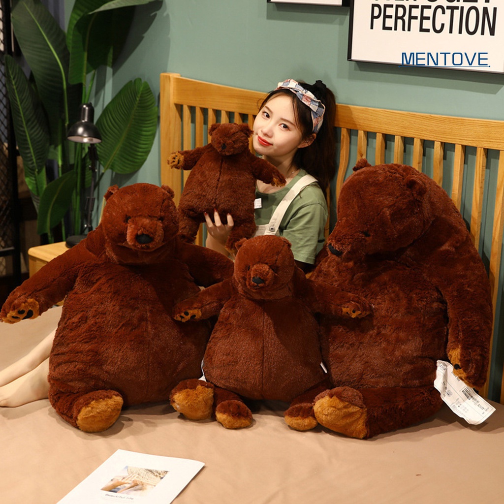 Gấu Nâu Nhồi Bông Bằng Cotton Mềm Mại Kích Thước 40 / 60 / 80cm Trang Trí Nhà Cửa
