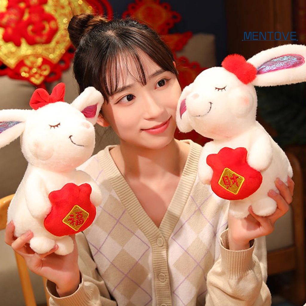 Thỏ Nhồi Bông 24cm May Mắn Phong Cách Trung Hoa Dễ Thương Cho Bé 2023