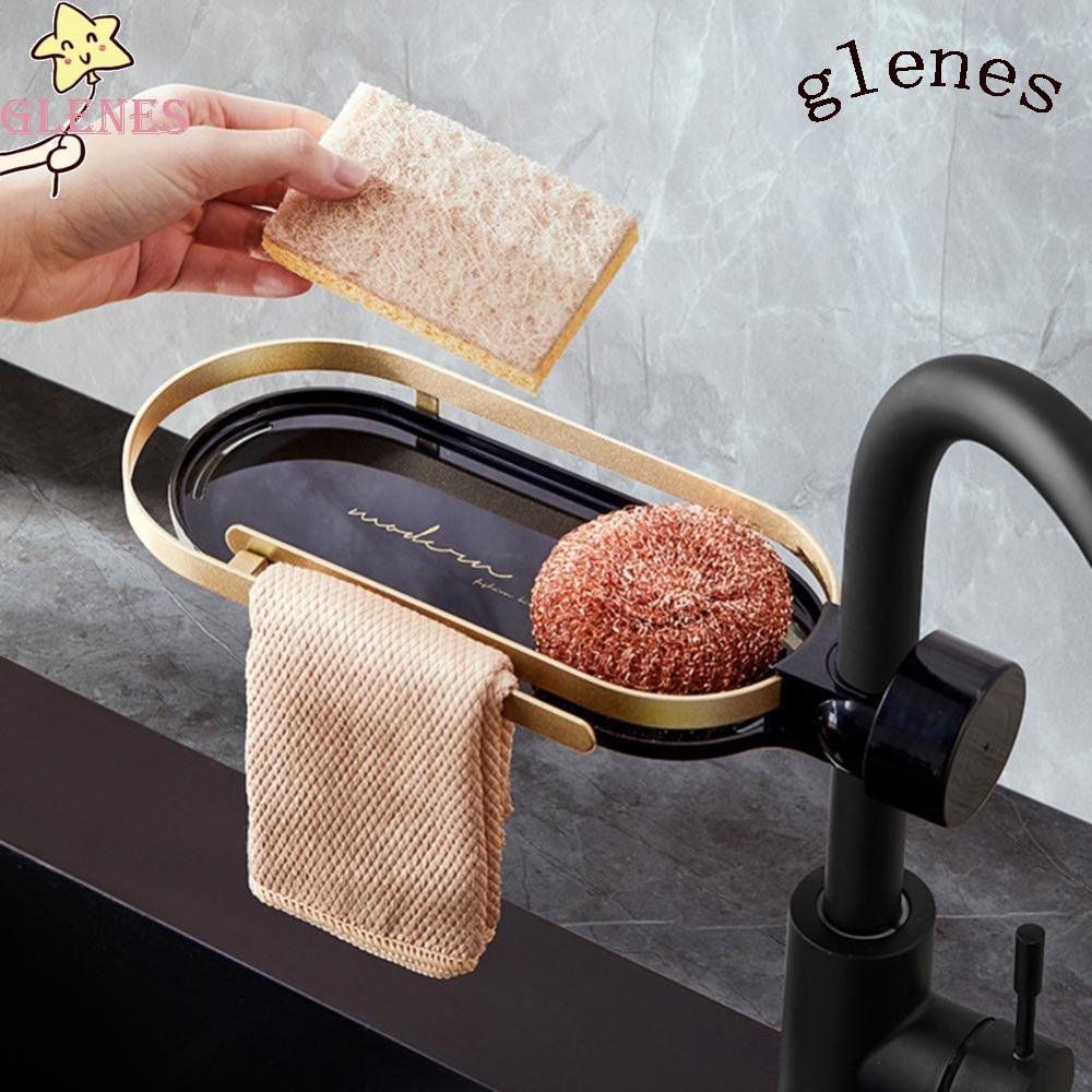 1 Giá Đỡ Bọt Biển Rửa Chén Bằng Nhôm Không Cần Khoan Lỗ Tiện Dụng Cho Nhà Bếp / Phòng Tắm