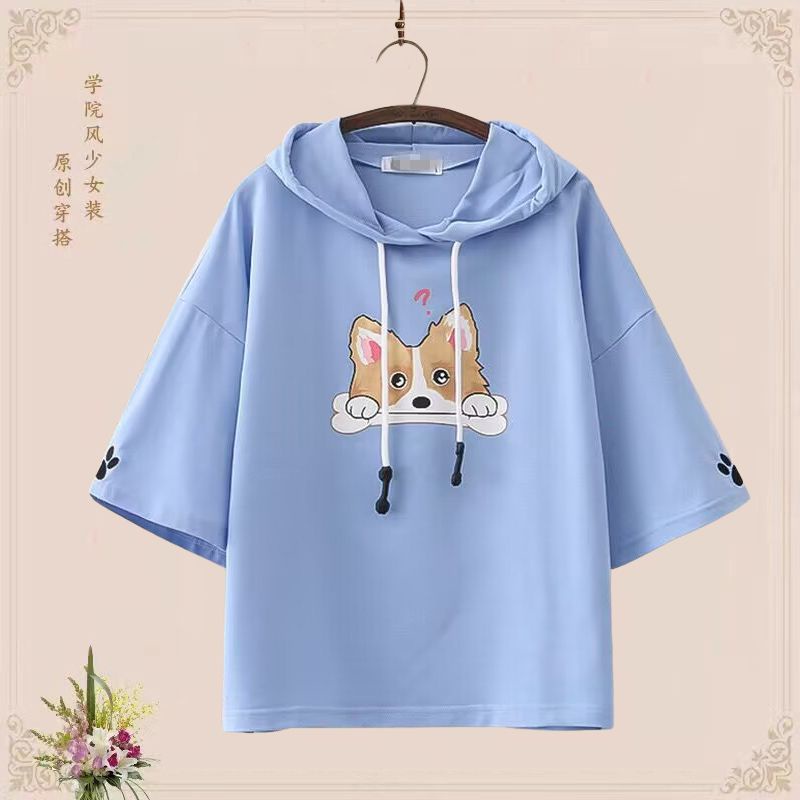 Áo Thun Tay Ngắn Dáng Rộng In Họa Tiết Hoạt Hình Phong Cách Hàn Quốc Thời Trang Mùa Hè Cho Nữ