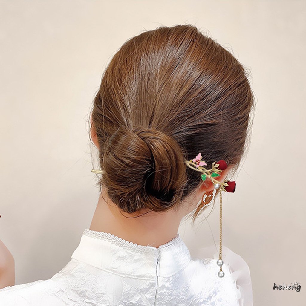 Trâm Cài Tóc Mạ Vàng Hình Bướm Đính Đá Pha Lê