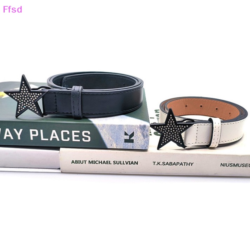 Thắt Lưng Da PU Hình Ngôi Sao Đính Đá Thời Trang Cho Nữ