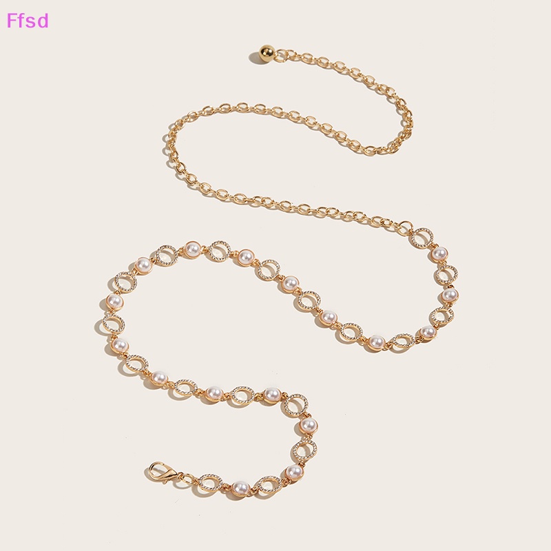 {Ffsd} Thắt Lưng Dây Xích Kim Loại Mỏng Đính Đá Trang Trí Đầm Sơ Mi Đa Năng Thời Trang Mới * Bán Chạy