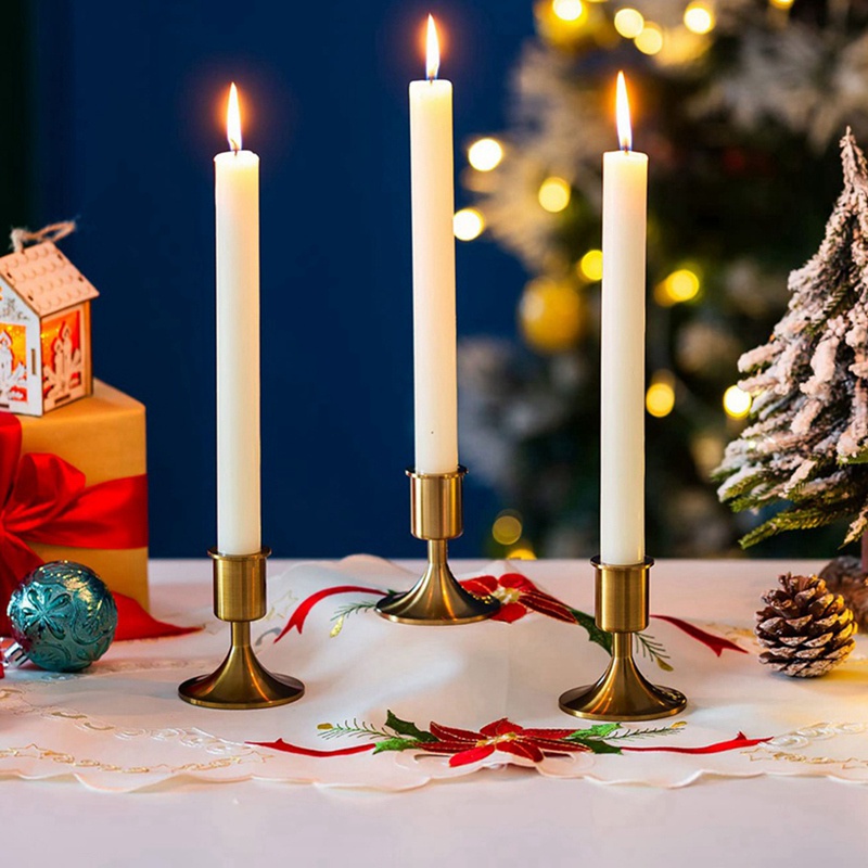 Giá Đỡ Đèn Cầy Bằng Kim Loại Màu Vàng Kim Phong Cách Cổ Điển Độc Đáo Trang Trí Nhà Cửa