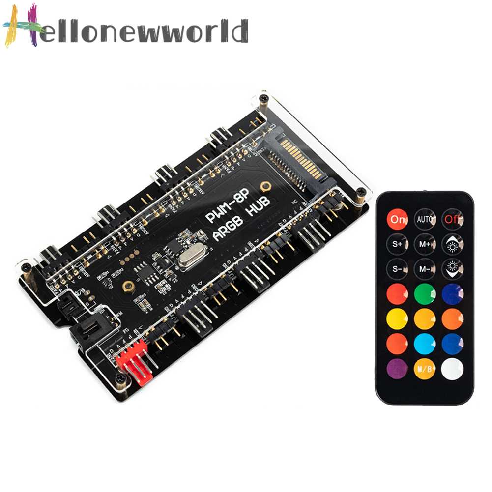 Bộ Chia Nguồn SATA Từ 1 Sang 8 Quạt 12V 4 Pin PWM ARGB