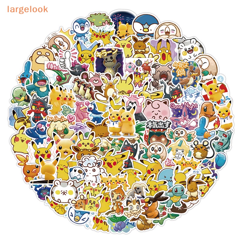 Bộ 60 Miếng Dán Hoạt Hình Pokemon Cho Bé