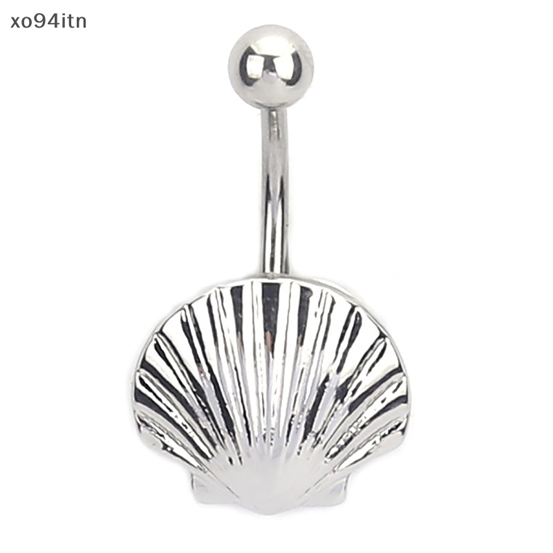 Khuyên Rốn Bằng Thép Titan Đính Vỏ Sò Xanh Dương Sáng Tạo Cho Nữ