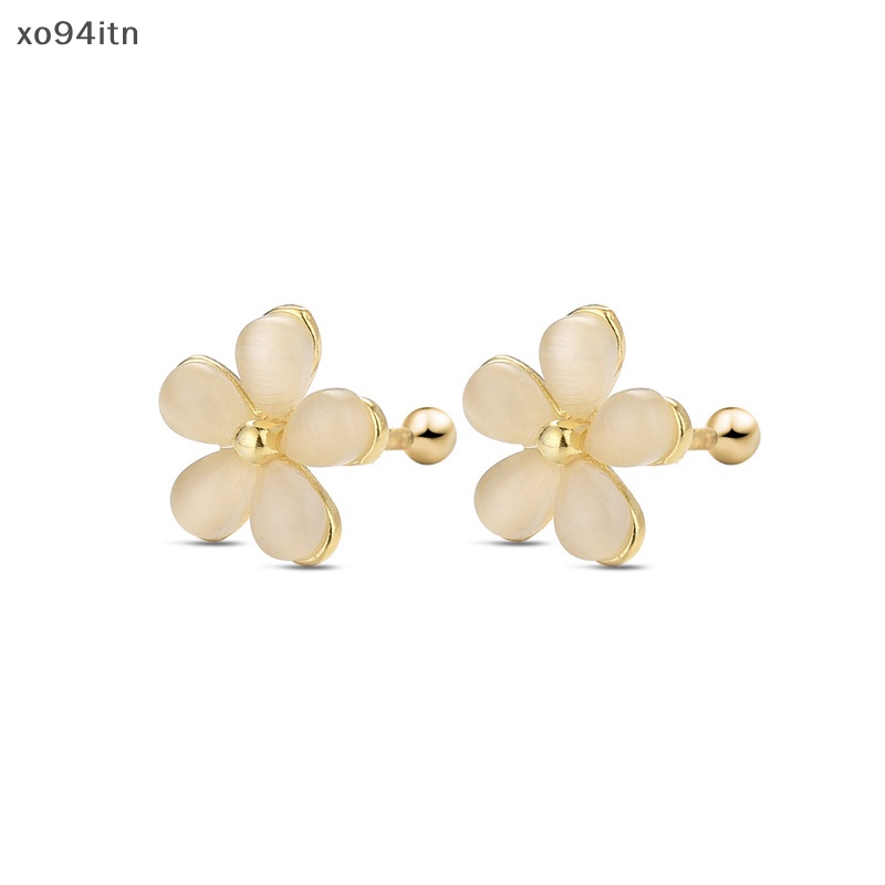 1 Đôi Khuyên Tai Hình Hoa Đính Đá Opal Thời Trang