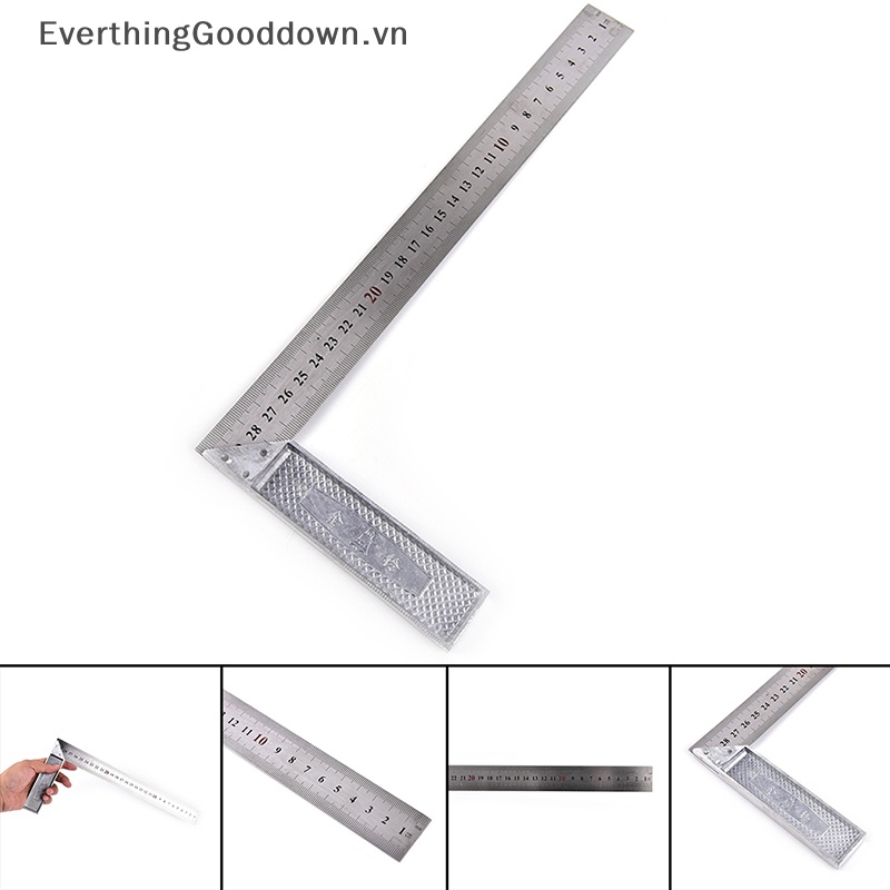 1 Thước Đo Góc 90 Độ Bằng Thép Không Gỉ 15x30cm