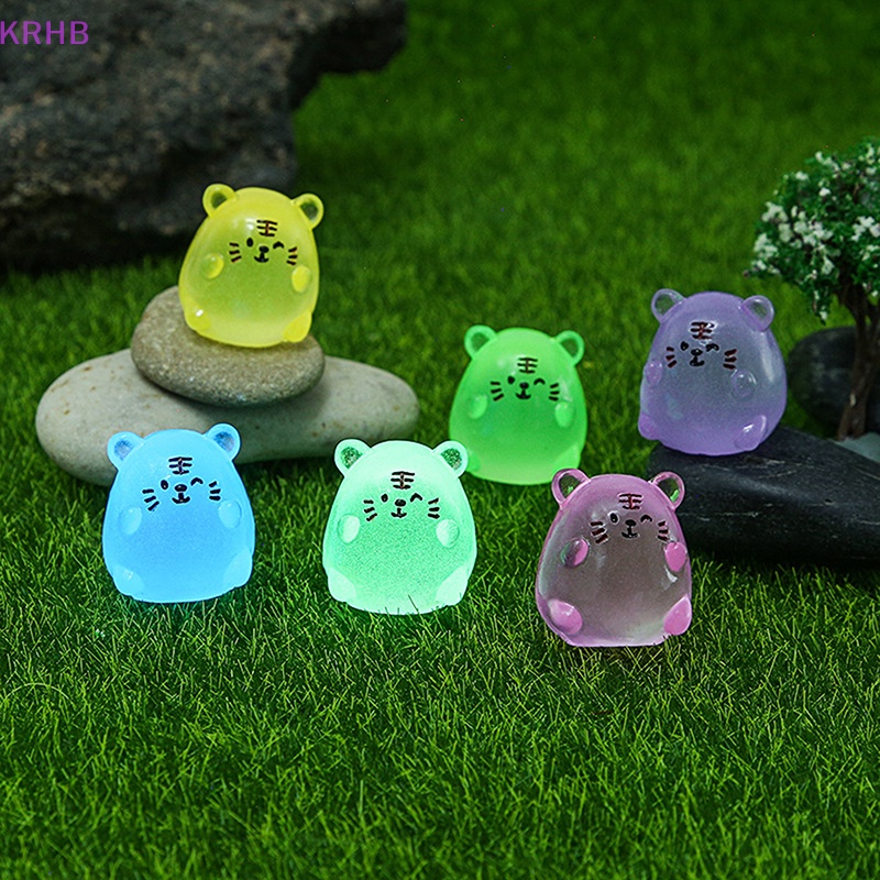 Set 2 Đồ trang trí Hổ Dạ Quang Thu Nhỏ Bằng Nhựa Resin Thủ Công Dễ Thương Sáng Tạo Trang Trí Tiểu Cảnh Mới