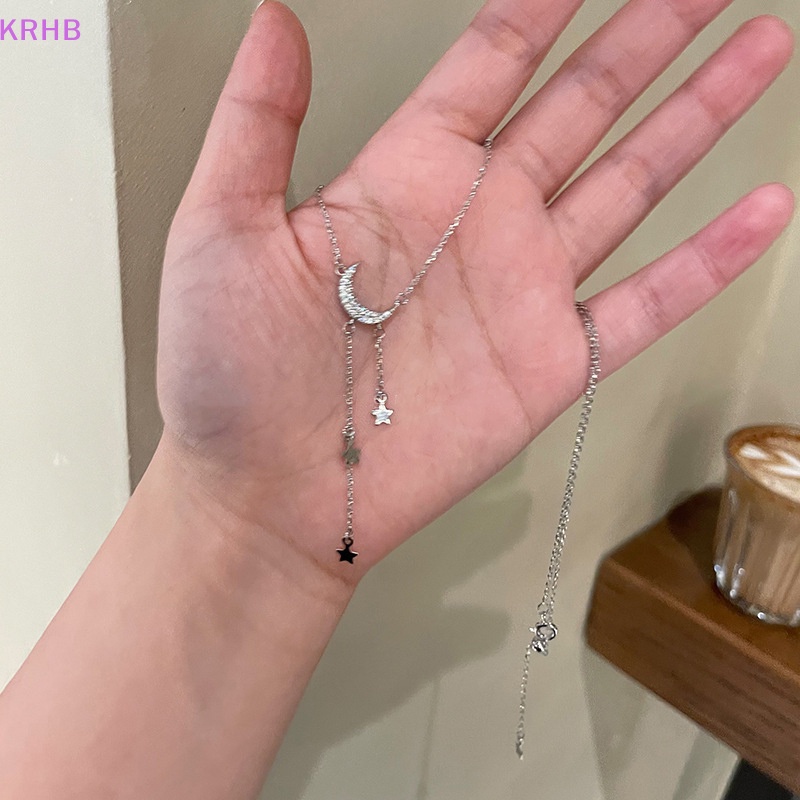 Vòng cổ Màu Bạc Mặt Hình Ngôi Sao / Mặt Trăng Thời Trang Cho Nữ Mới