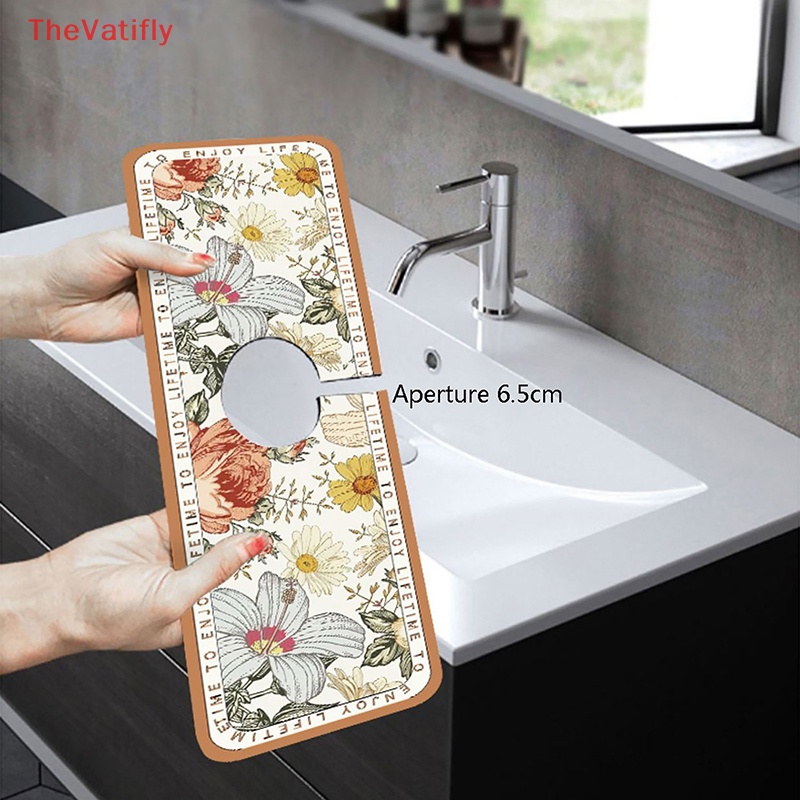 [Thevalifly] Miếng Lót Bồn Rửa Chén Thấm Hút Nước Chống Trượt Trang Trí Nhà Bếp