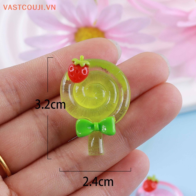 Set 3 Mô Hình Kẹo Mút Mini Bằng Nhựa Resin Phát Quang Trang Trí Tiểu Cảnh