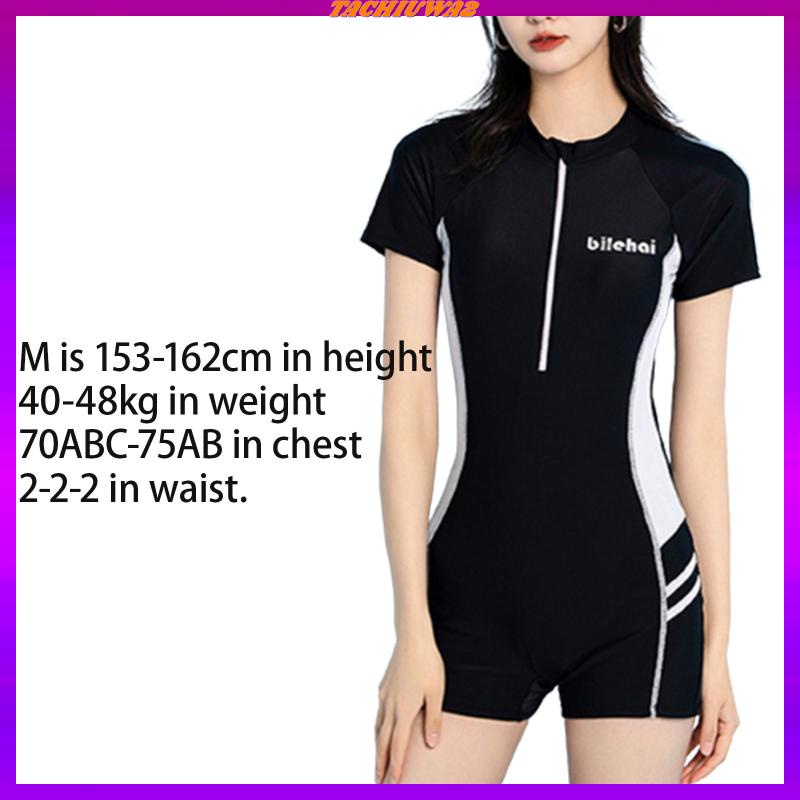 Bộ Đồ Bơi 2 Mảnh Ngắn Tay Có Khóa Kéo Trước Thời Trang Cho Nữ