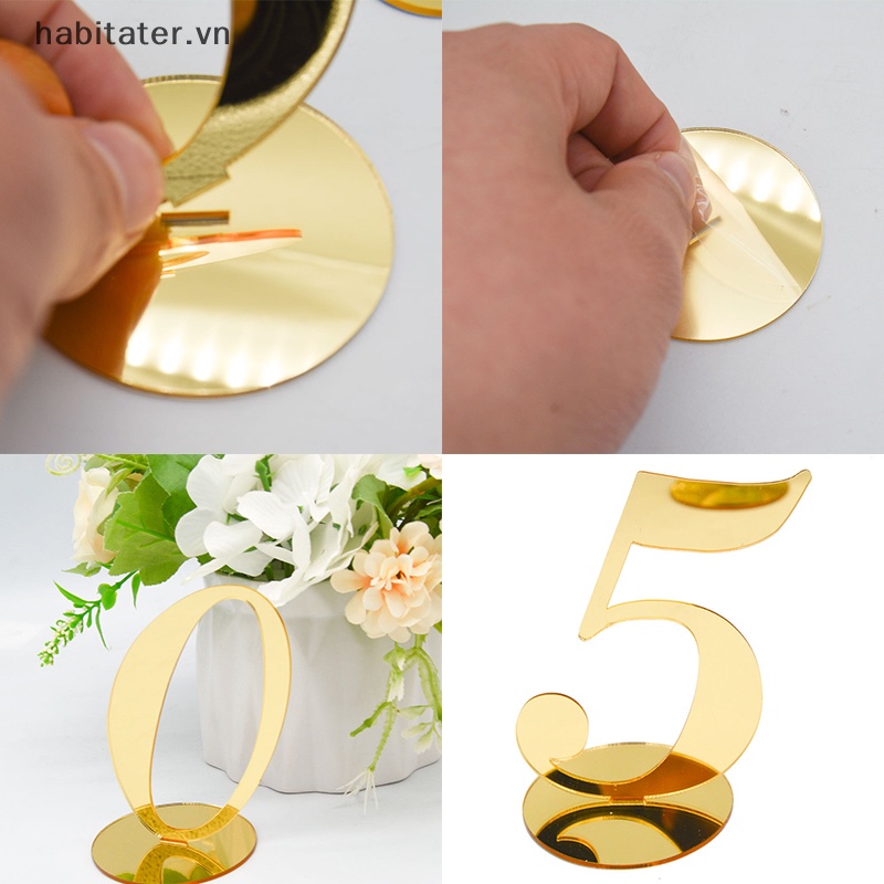 Set 10 Biển Số Từ 0-9 Để Bàn Bằng Kim Loại Tiện Dụng