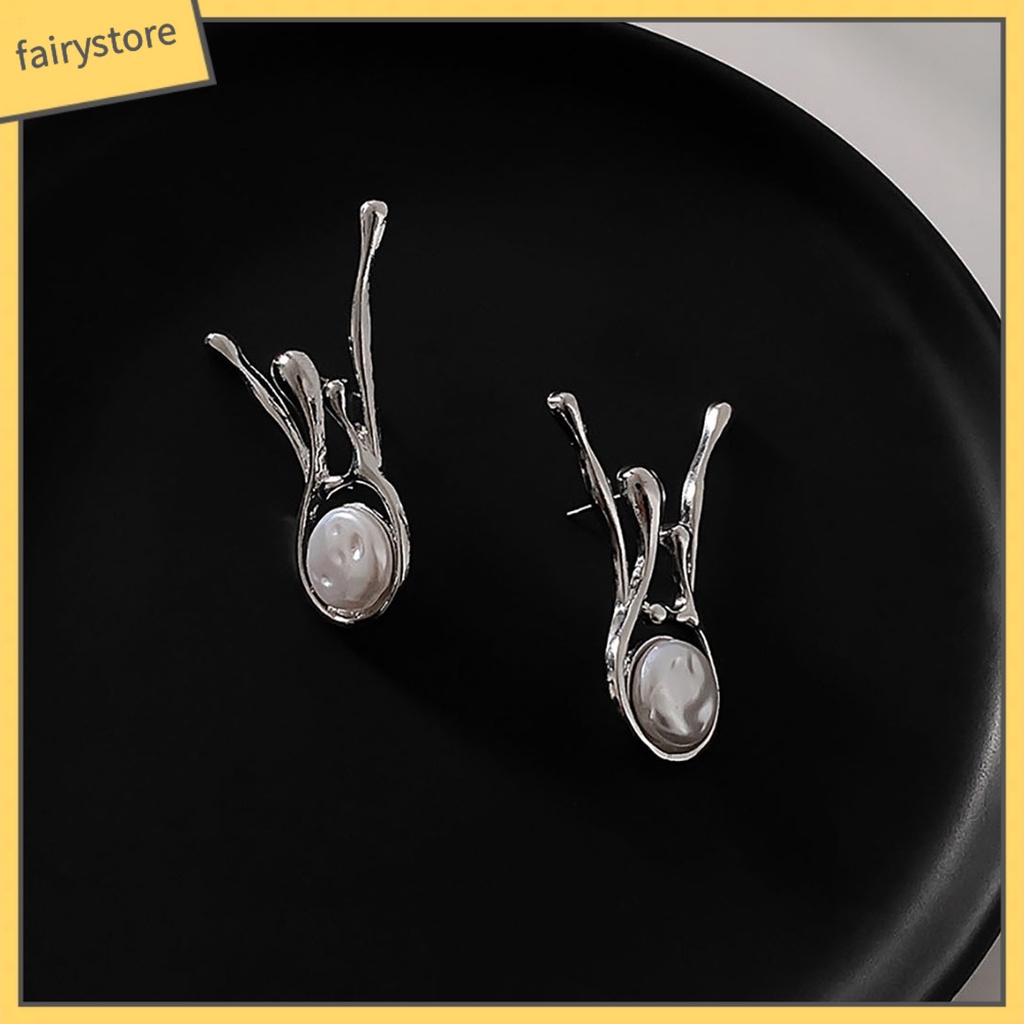 1 Cặp Bông Tai Ngọc Trai Giả Hình Dạng Độc Đáo Thời Trang