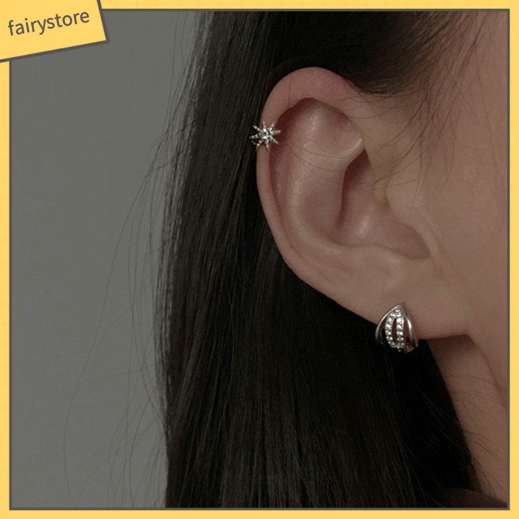 1 Bông Tai Hình Móng Vuốt Đính Đá Zircon Đơn Giản Thời Trang Dành Cho Nữ