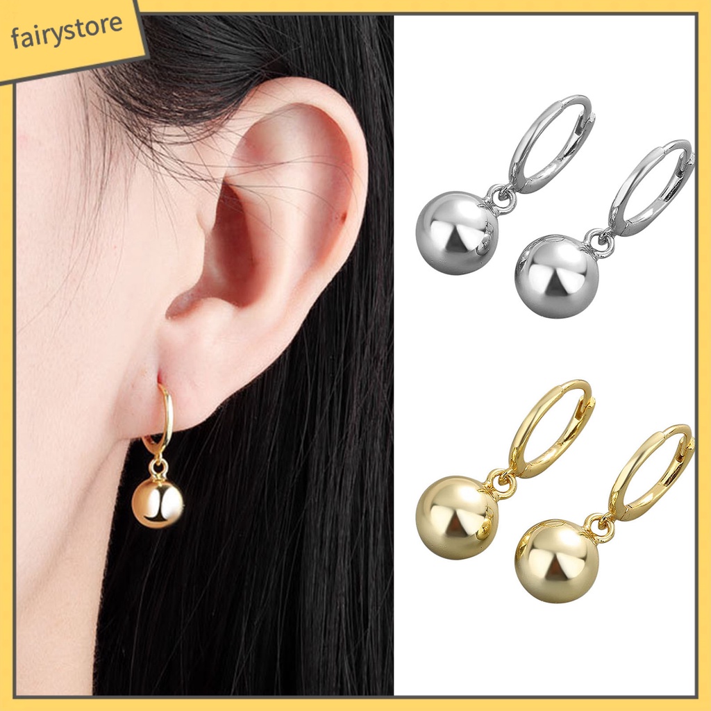 1 Đôi Bông Tai Dạng Vòng Ngắn Màu Trơn Khối Lượng Nhẹ Thời Trang Cho Nữ