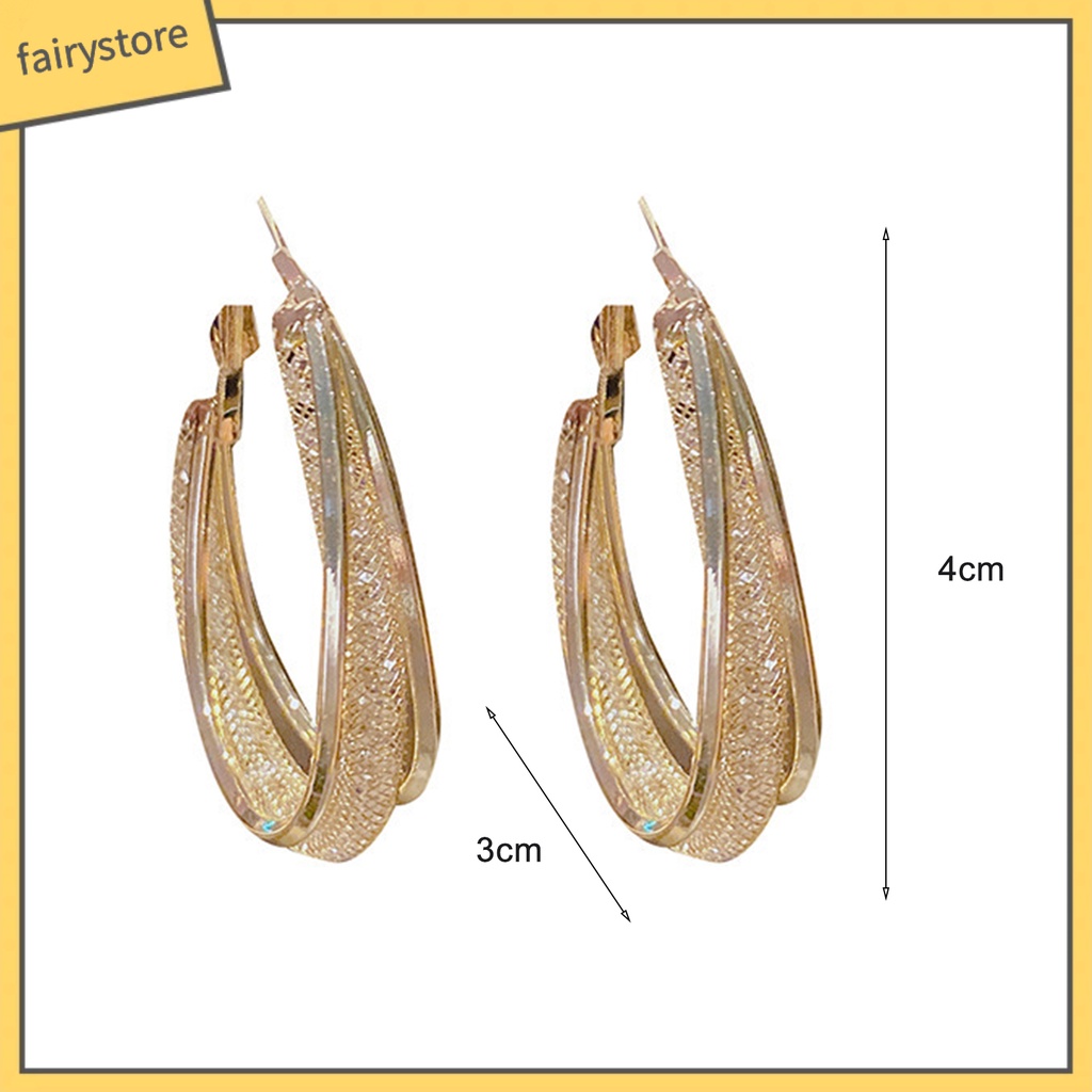 1 Đôi Bông Tai Tròn Màu Sắc Tương Phản Lấp Lánh Chất Lượng Cao