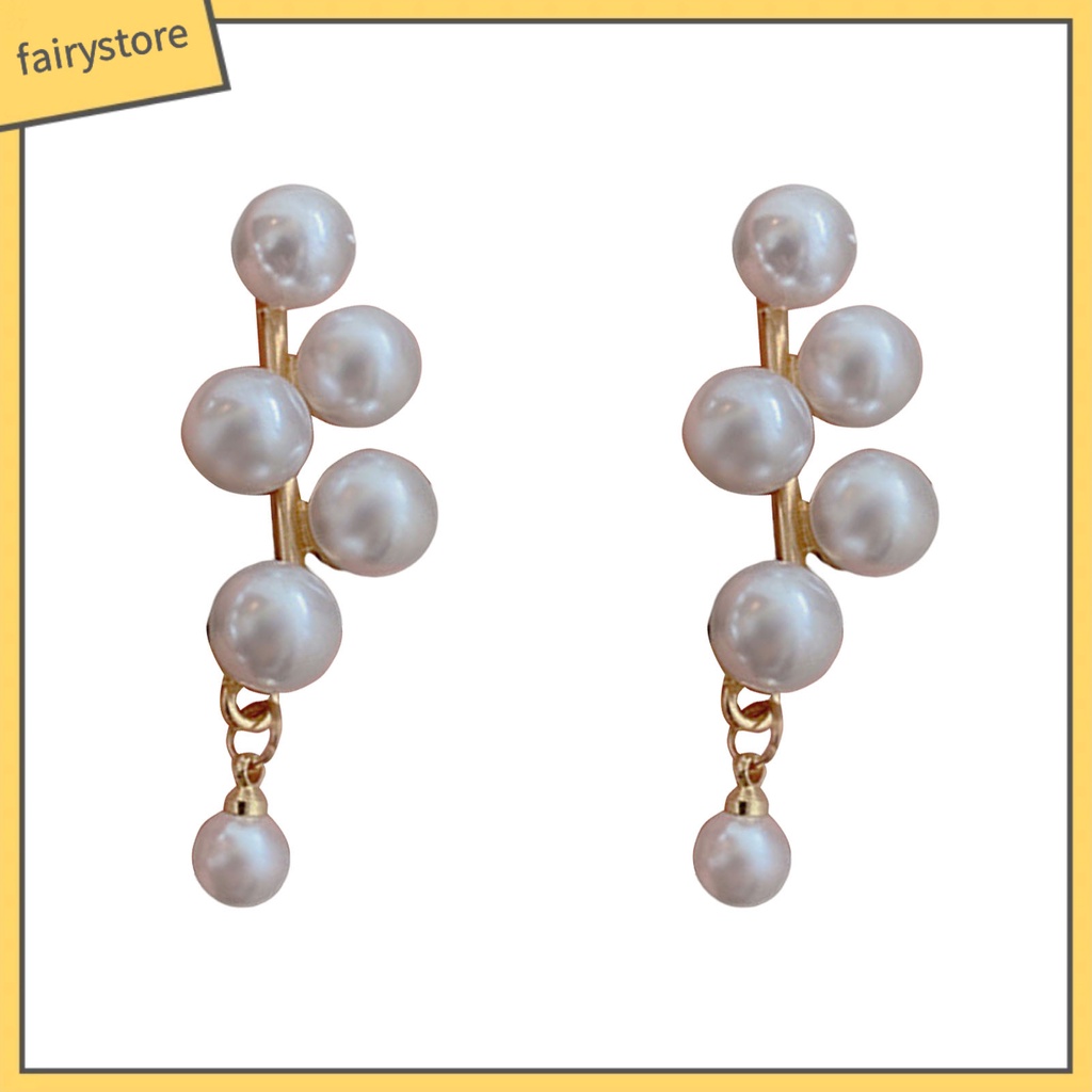 1 Đôi Bông Tai Hình Đám Mây / Trái Tim Đính Đá / Ngọc Trai Giả Thời Trang Dành Cho Nữ