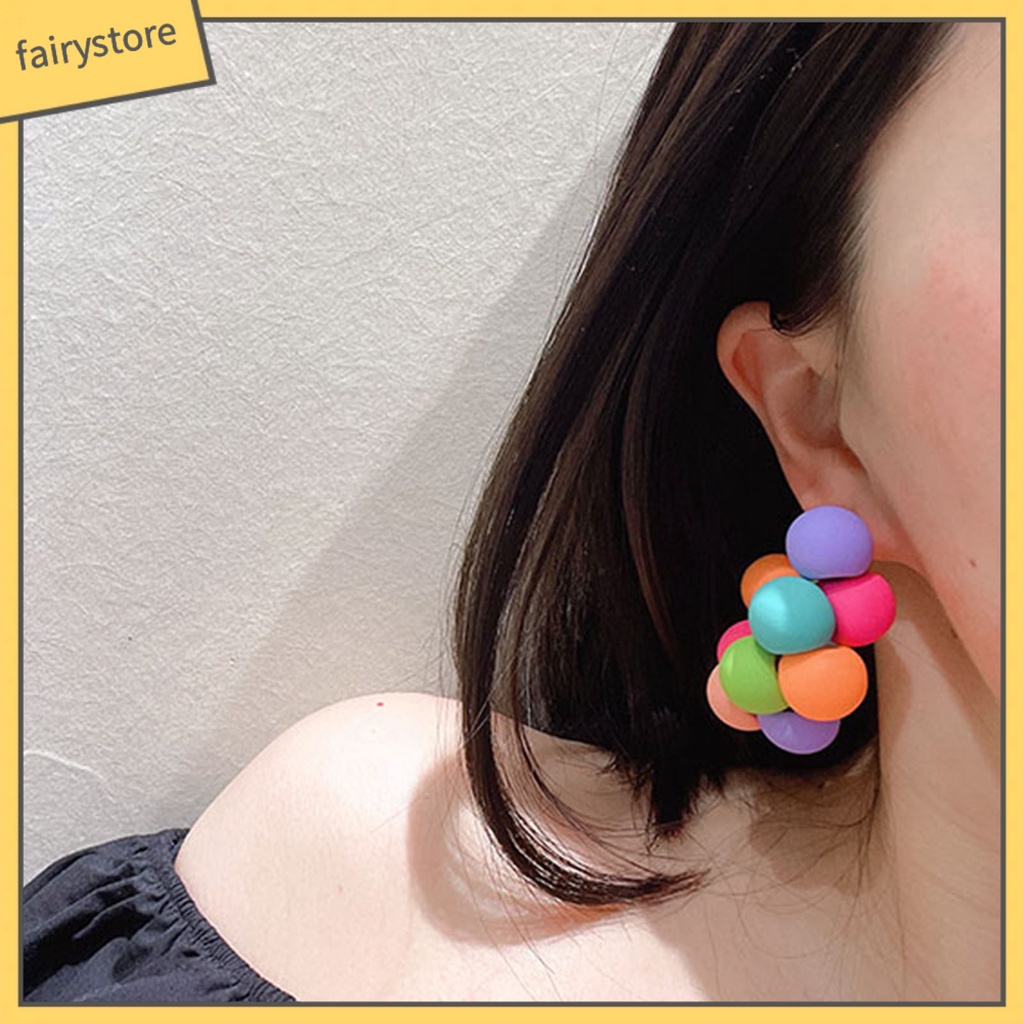 1 Đôi Bông Tai Bạc Sterling 925 Nhiều Màu Sắc Thoải Mái