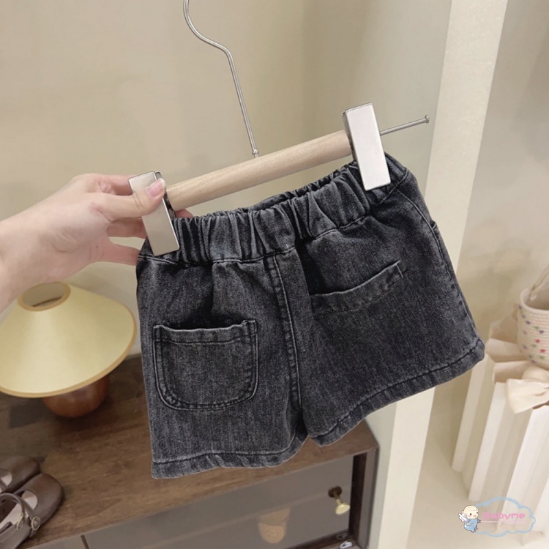 Set Áo Hai Dây + Quần Short Yếm denim Họa Tiết Kẻ Sọc Thời Trang Cho Bé Gái