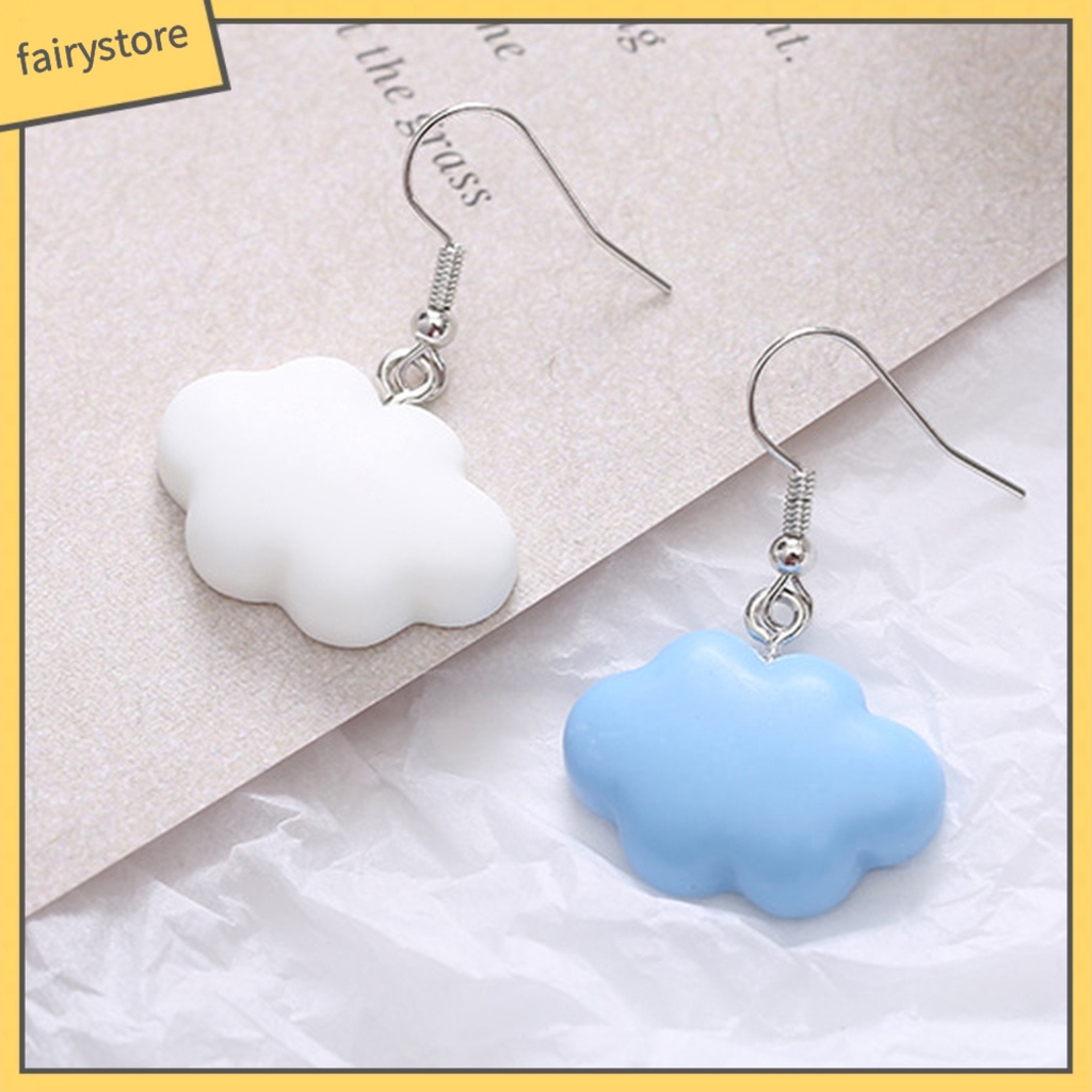 1 Đôi Bông Tai Hình Đám Mây Hoạt Hình Màu Kẹo Ngọt