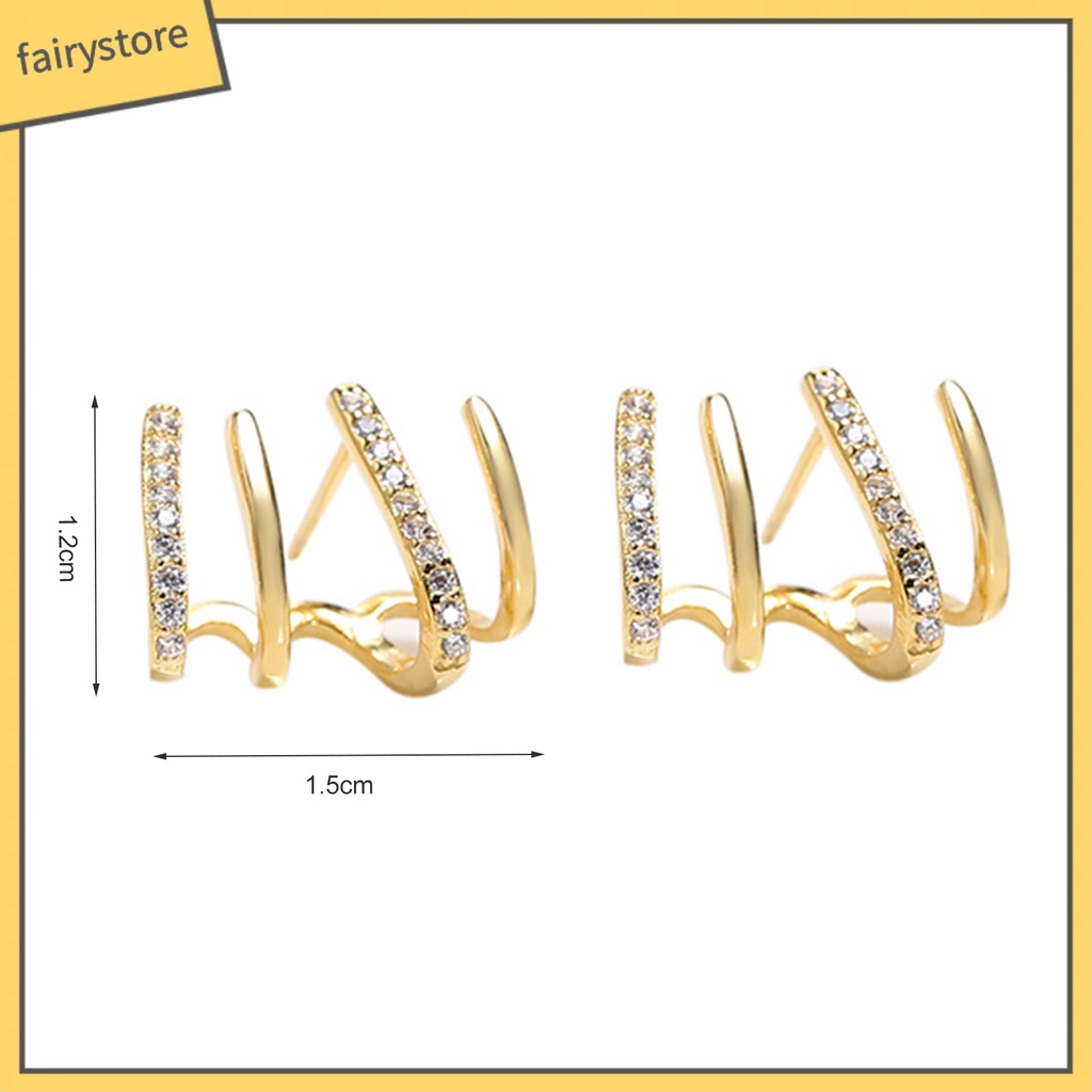 1 Đôi Bông Tai Móng Vuốt Đính Đá Lấp Lánh Thời Trang Dự Tiệc