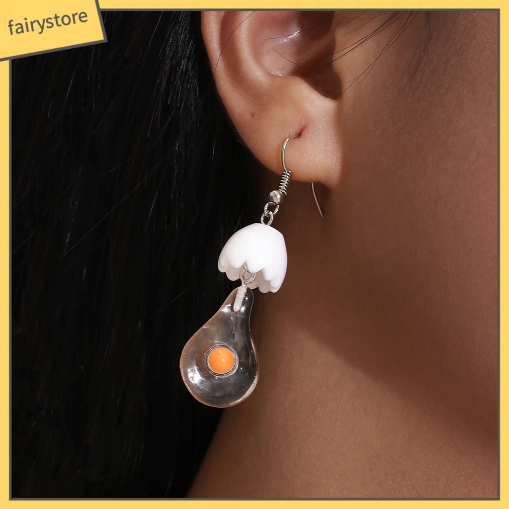 [FRO] 1 Đôi Bông Tai Hình Quả Trứng Vỡ Dễ Thương Trọng Lượng Nhẹ Phù Hợp Sử Dụng Hàng Ngày Cho Nữ