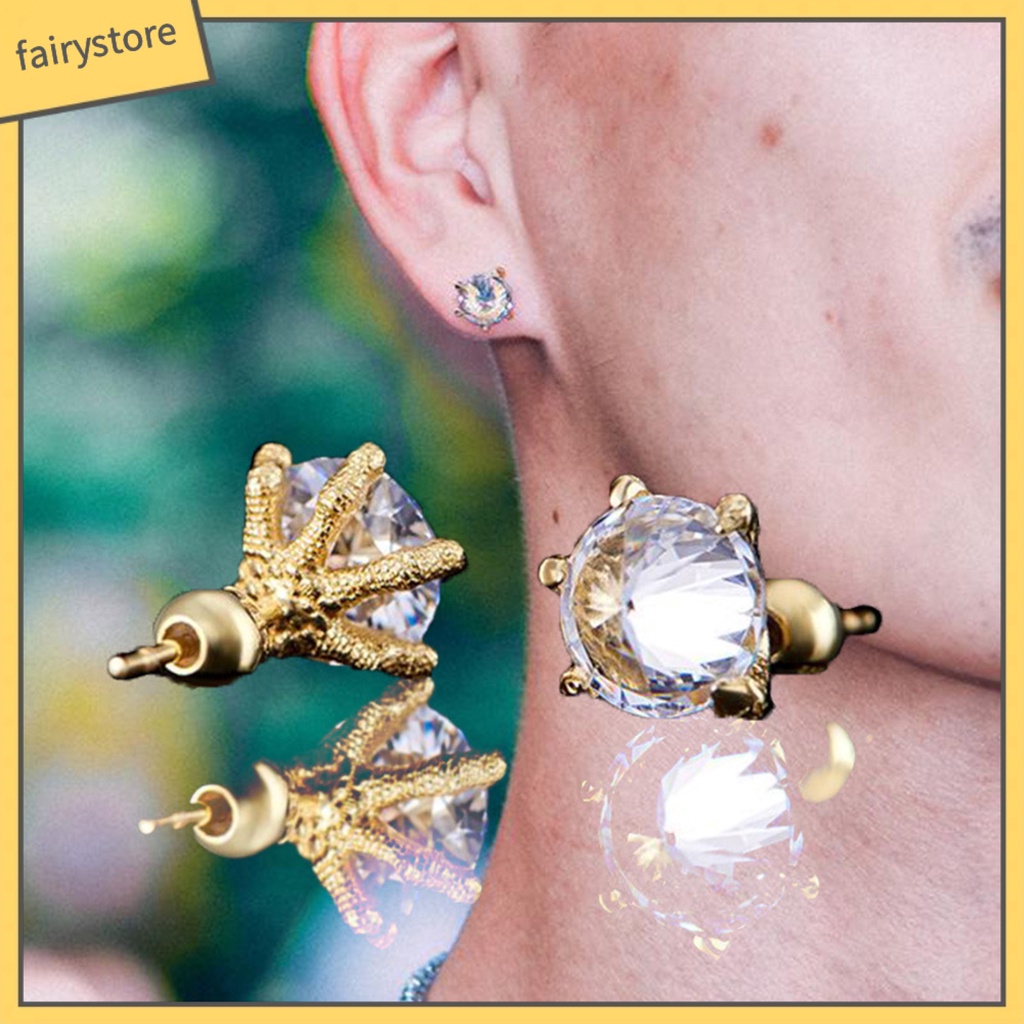 1 Đôi Bông Tai Hình Móng Vuốt Đính Ngọc Trai Nhân Tạo Phong Cách Hip Hop Dành Cho Nam Nữ