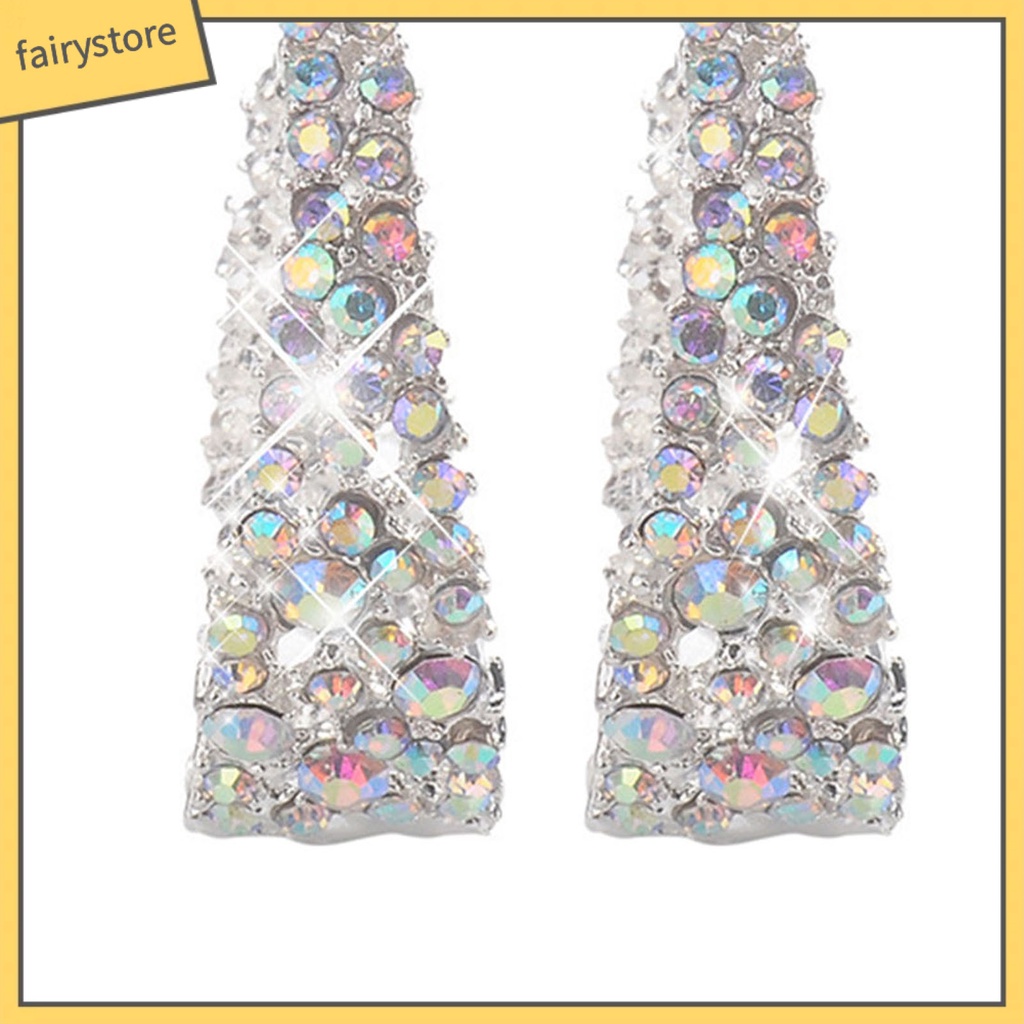 Bông Tai Chữ U Đính Đá Nhiều Màu Lấp Lánh Cho Nữ