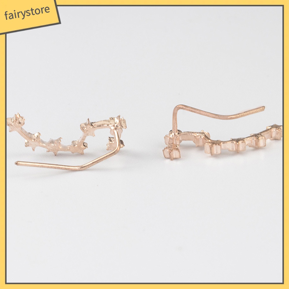 Đôi Khuyên Tai Kẹp Hình Sao Băng Đính Đá Thời Trang Cho Nữ
