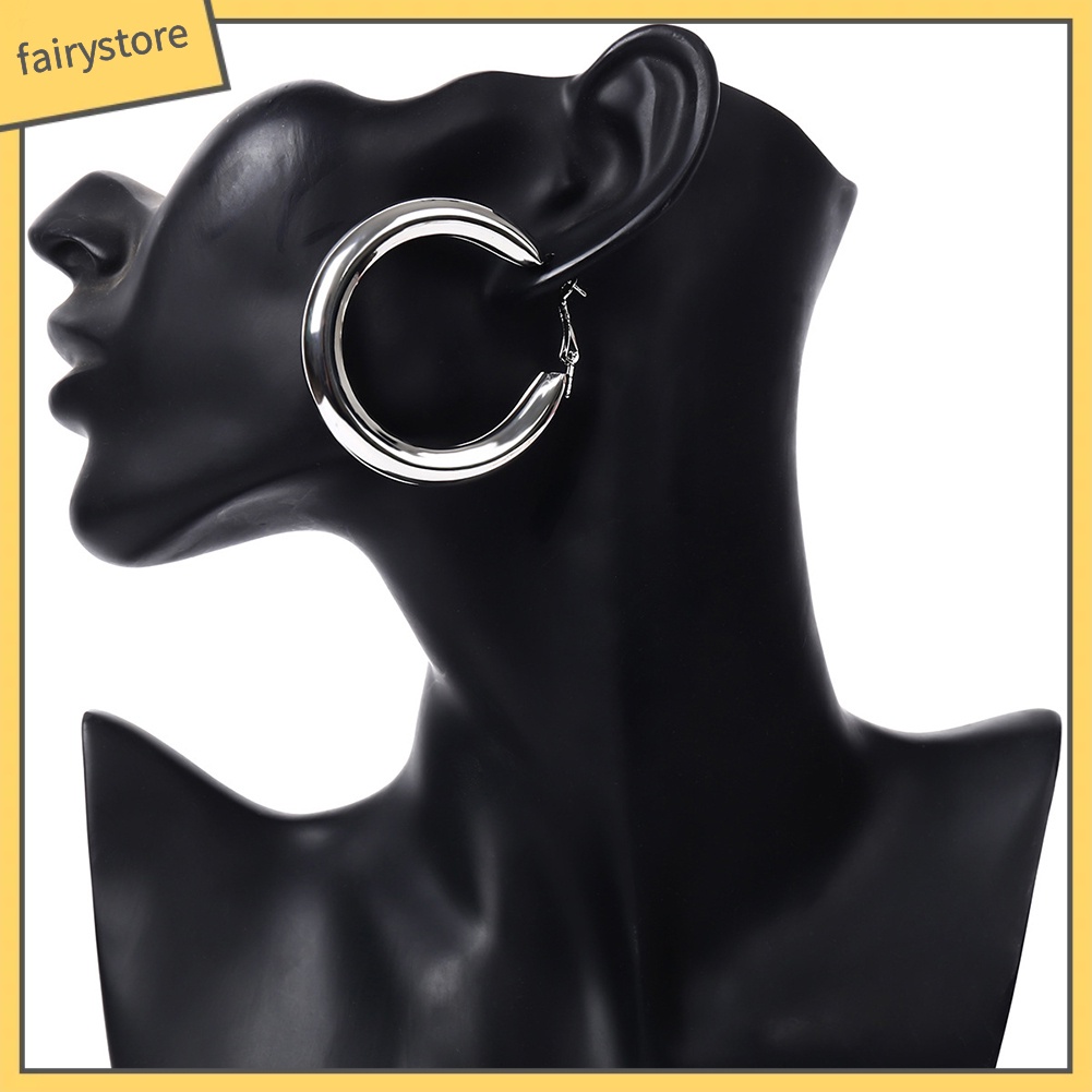 Bông Tai Hình Tròn Lớn Thời Trang Dành Cho Nữ