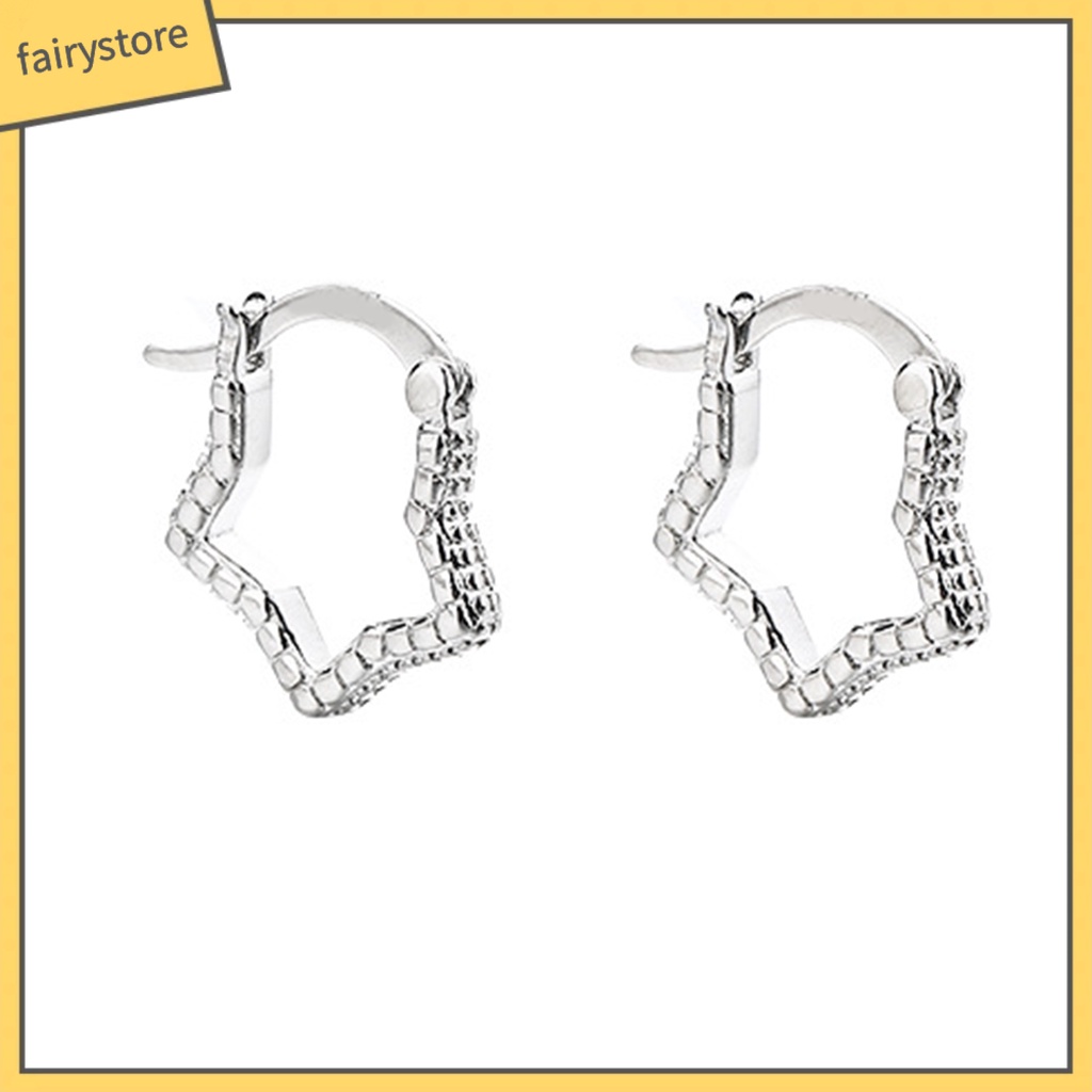 [FRO] 1 Đôi Bông Tai Thời Trang Sáng Bóng Hình Ngôi Sao Lấp Lánh Phong Cách Punk Mặc Hàng Ngày Cho Nam Và Nữ Dating