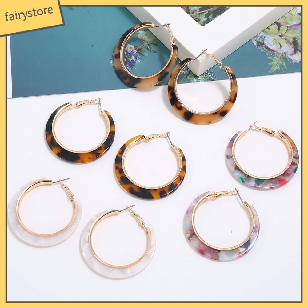 Bông Tai Tròn Họa Tiết Da Báo Thời Trang Dành Cho Nữ