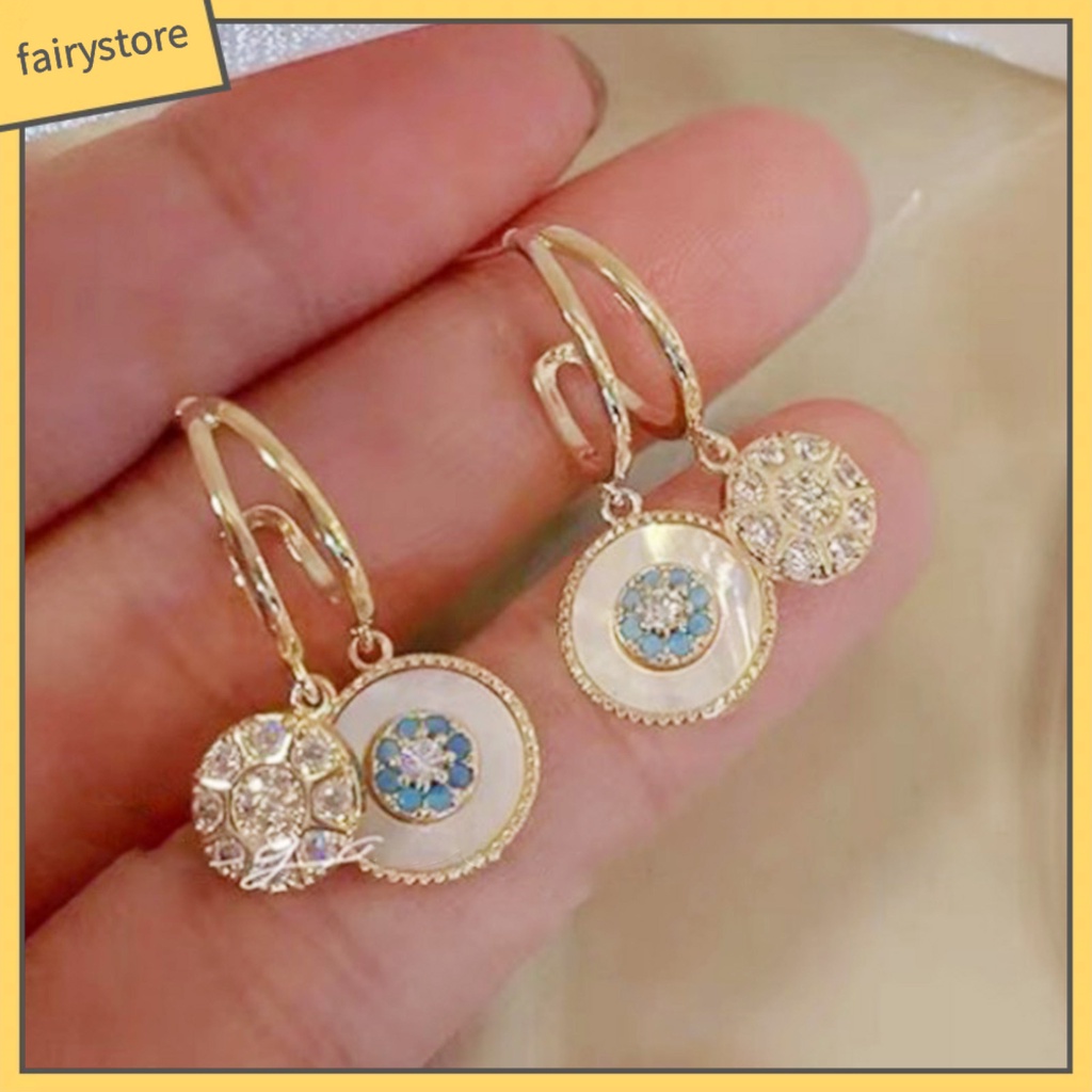 1 Đôi Bông Tai Hình Hoa Đính Ngọc Trai Giả Phong Cách Pháp