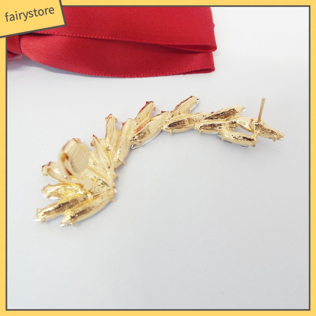 [FRO] 1 Khuyên Tai Tích Hợp Kẹp Đính Đá Thanh Lịch Thời Trang Cho Nữ