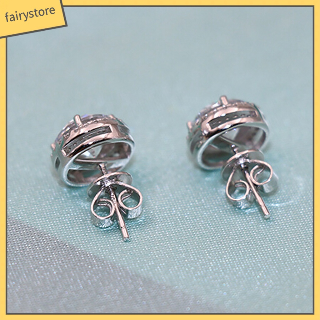 Bông Tai Mạ Bạc Đính Đá Zircon Thời Trang Dành Cho Nữ