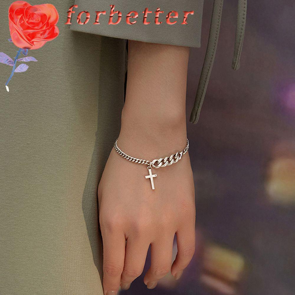 Vòng Tay Dây Xích Mặt Thánh Giá Phong Cách Punk Cá Tính Cho Nam Và Nữ