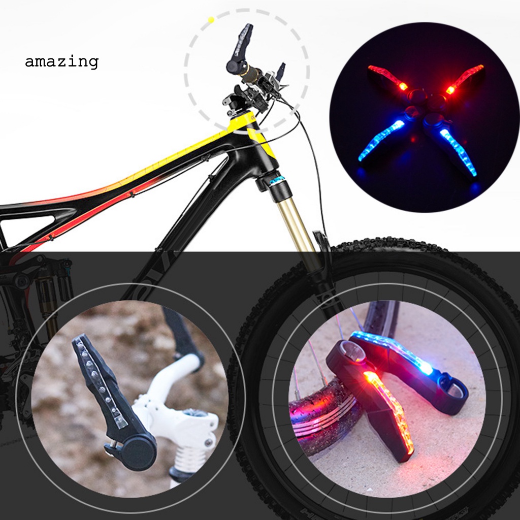 Set 2 Tay Lái Xe Đạp MTB Bằng Hợp Kim Nhôm Chống Gỉ Tích Hợp Đèn LED