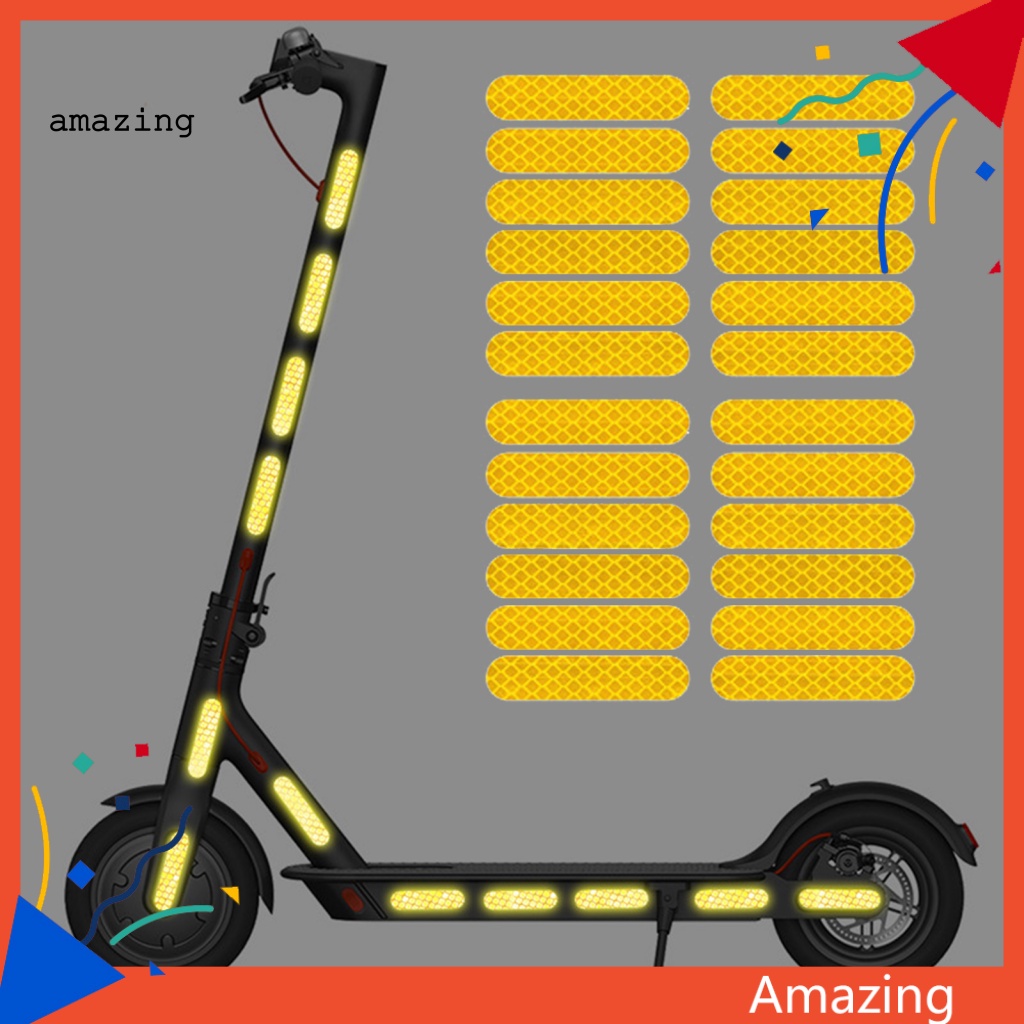 Bộ 24 Đề Can Phản Quang Tự Dính Chống Nước Chống Mài Mòn Cho Bánh Xe Scooter Xiaomi M365 / Pro