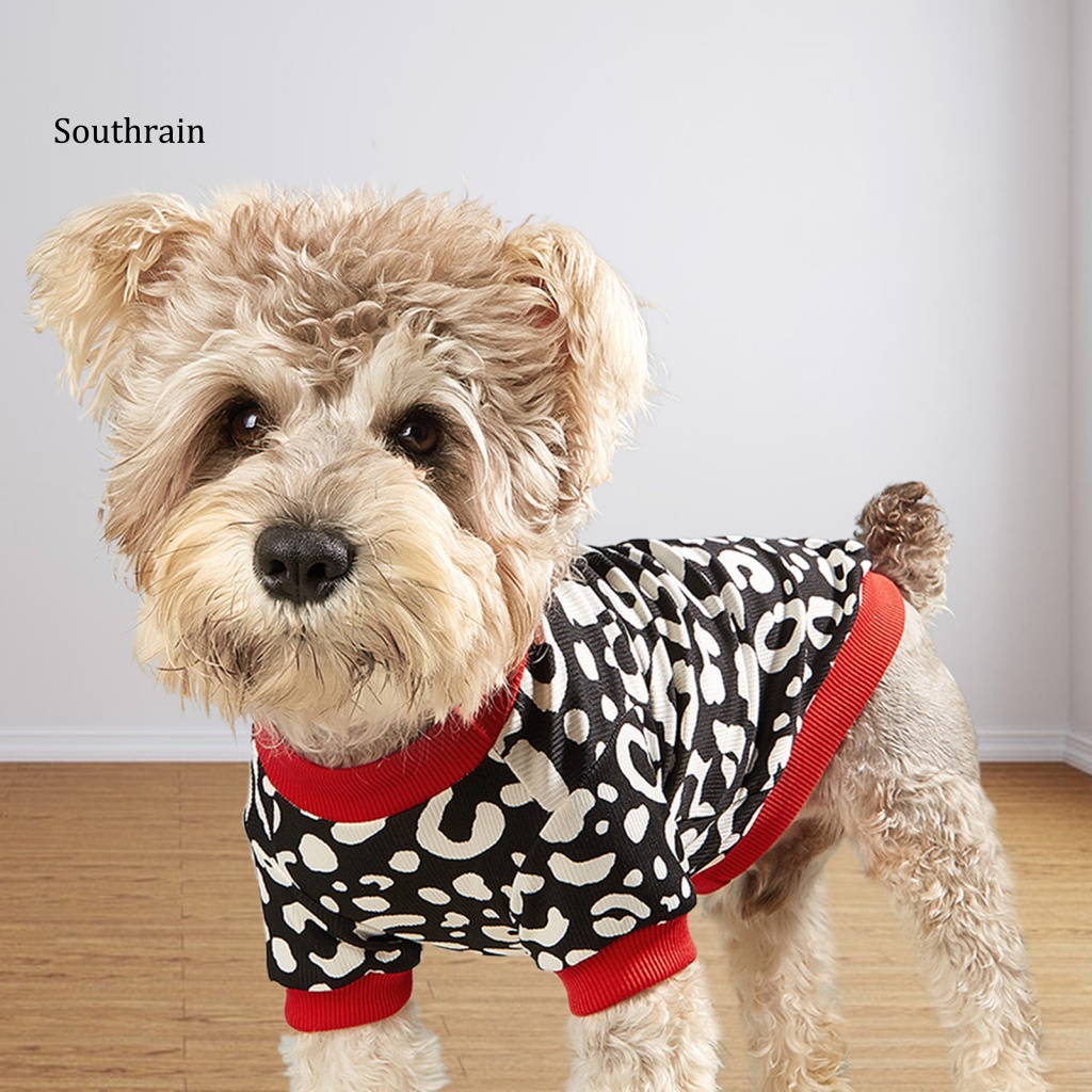 Áo Thun Tay Ngắn In Họa Tiết Da Báo Trang Trí Dành Cho Cún Cưng