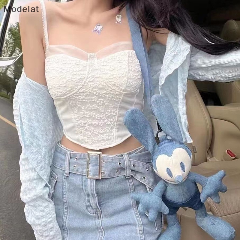 Áo Hai Dây Mỏng Mùa Hè Có Đệm Ngực Họa Tiết Hoa Cúc MFC Màu Trơn Gợi Cảm Cho Nữ WTD